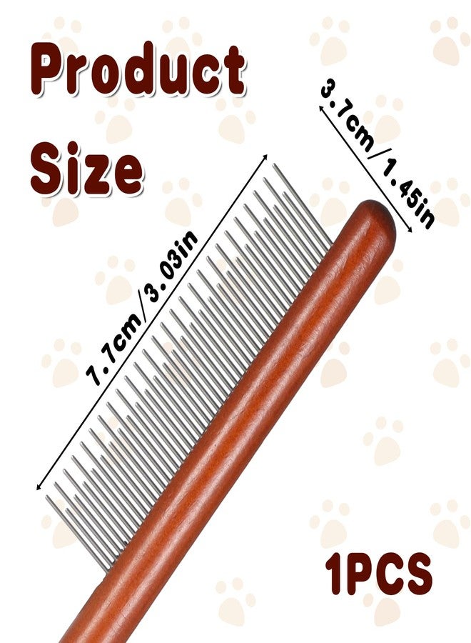 FdcZeyxior Cat Comb, Rabbit Dog Hair Brush Flea Lice Comb Deshedding Brush with Wood Handle, Fine Wide Teeth Remove Tangles, Shedding Fur Fleas​ Grooming Tool for Long Short Haired Cats Dogs Puppy Rabbits - Image 2